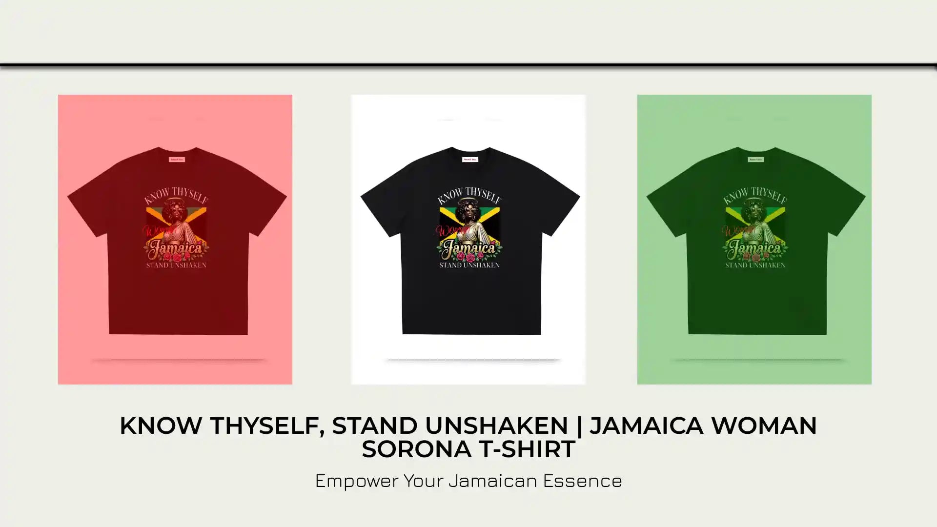 Know Thyself, Stand Unshaken | Jamaica Woman Sorona T-Shirt by@Outfy
